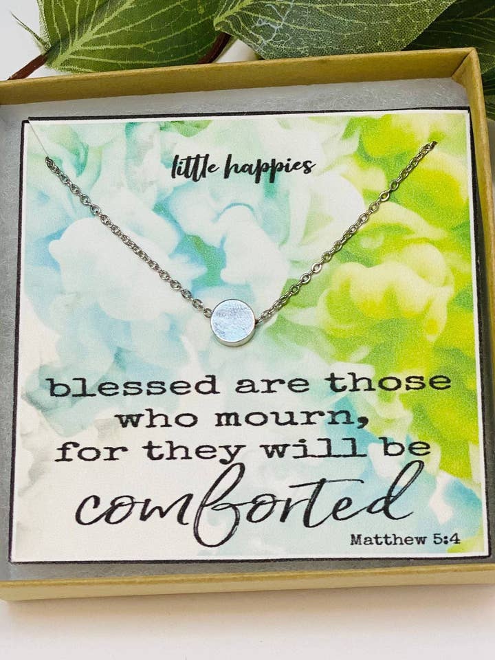 Religious Jewelry, Bible Verse Necklace, Uplifting Gifts for Women, Sympathy Gift, Bereavement Gift, Faith Necklace, Disc Necklace, Quote for wholesale by Little Happies Co