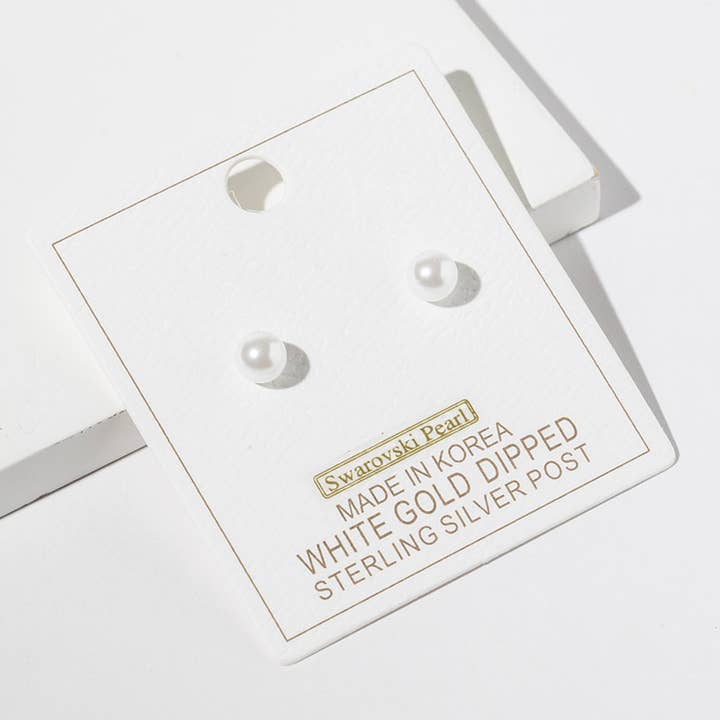 Sensibling Corp. - Wholesale Stud/Post Earrings - Gold Dipped Swarovski Pearl Stud Earrings4