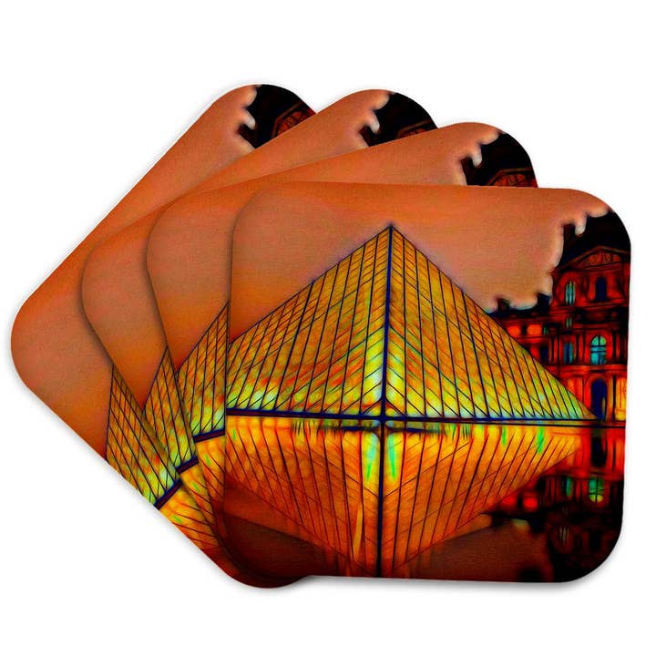 3dRose - Wholesale Coasters - 3dRose, The Louvre Image Of Light Infused Painting, Coaster7