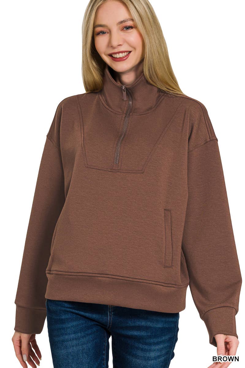 Vanilla Monkey - Wholesale Sweatshirt - Women's - Scuba Half Zip Pullover10