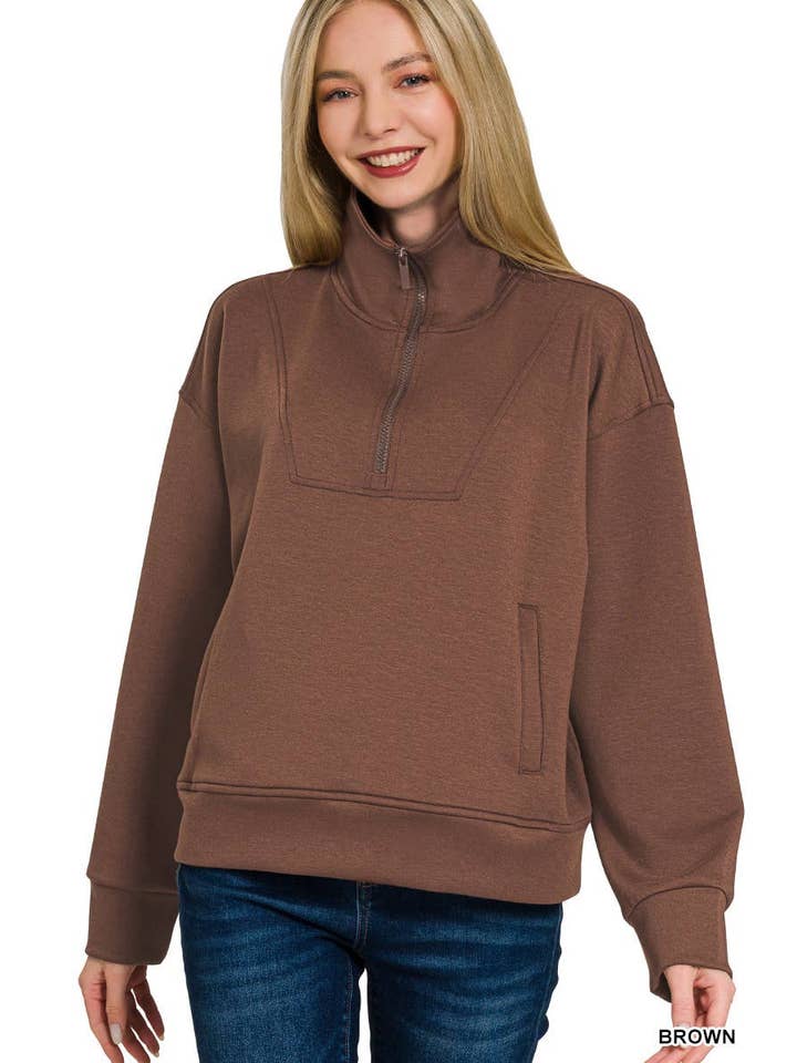 Vanilla Monkey - Wholesale Sweatshirt – Women's - Scuba Half Zip Pullover10