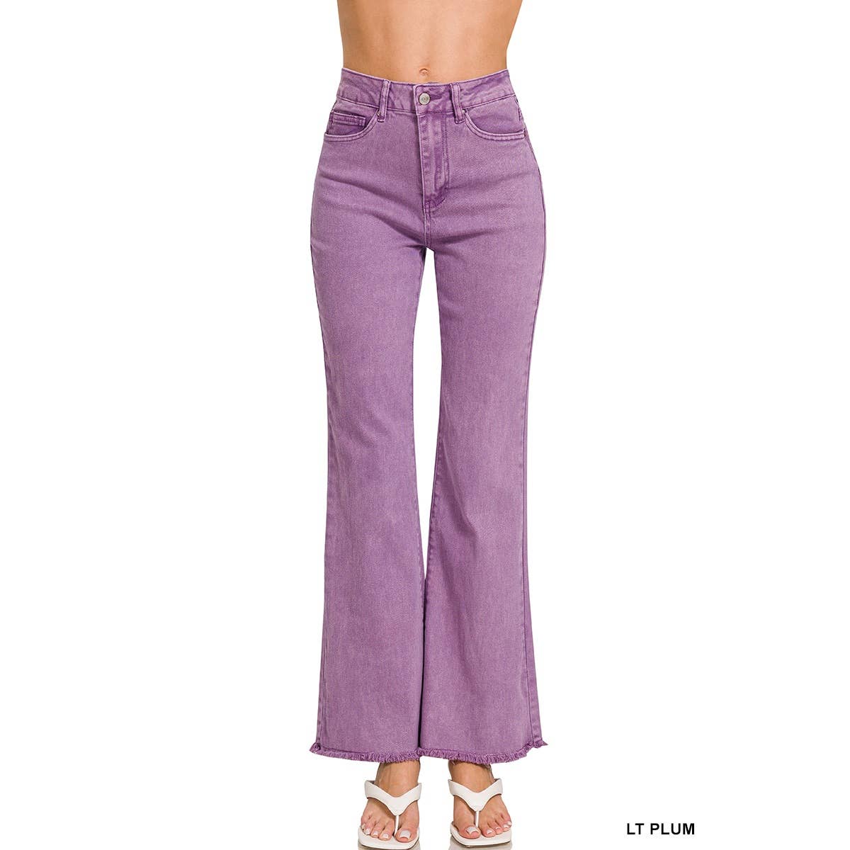 Apolline - Wholesale Jeans - Women's - ACID WASHED FRAYED CUTOFF HEM STRAIGHT WIDE PANTS16