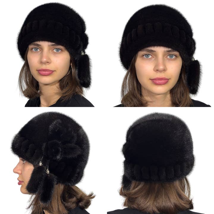 Kvinders minkpels hat vinter russisk pels hat ægte pels hat kasket for engroshandel hos FurStyleUa