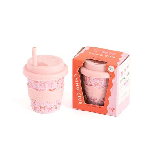 Chino Club UK – wholesale Drinking glass/cup – Kids & Baby – Bows Babychino Cup 4oz (Straws Sold Separately)4