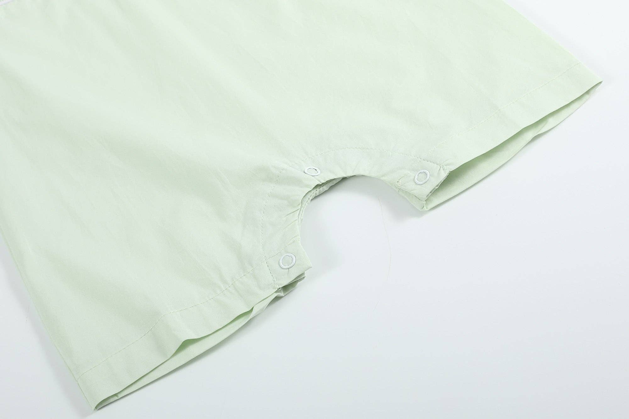 Lil Cactus - Wholesale Overalls - Baby - Honeydew Green Bunny Smocked Shortalls3