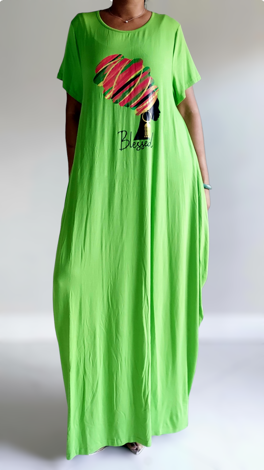 India Batik – Großhandel Kleid – Damen – Blessed Afro Bubble Jerseykleid, kurzärmlig, 2022SS14