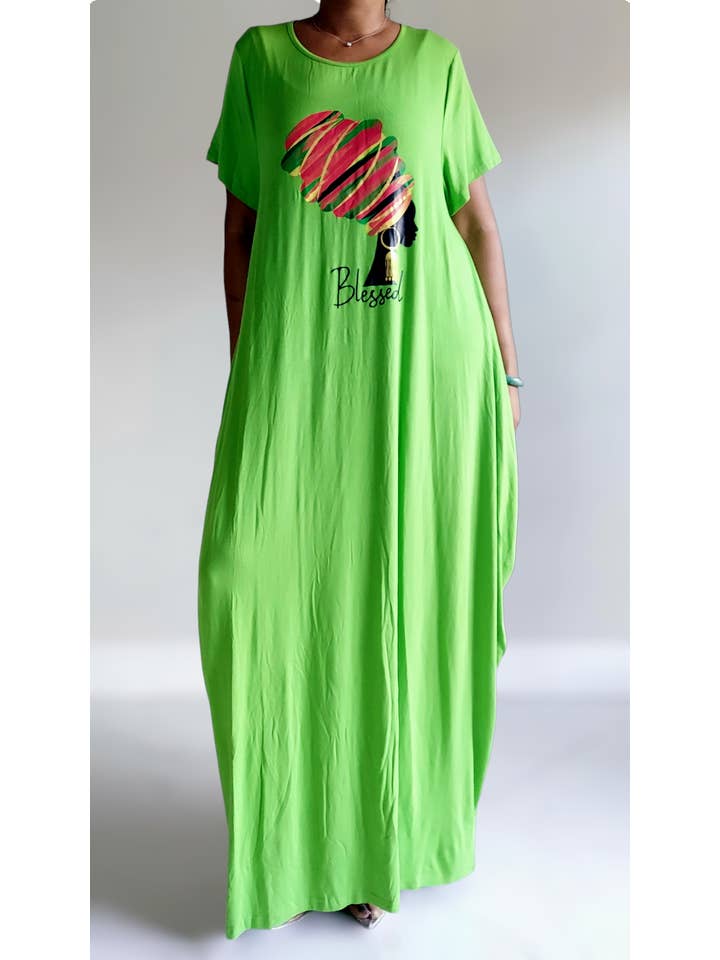 India Batik – Großhandel Kleid – Damen – Blessed Afro Bubble Jerseykleid, kurzärmlig, 2022SS14