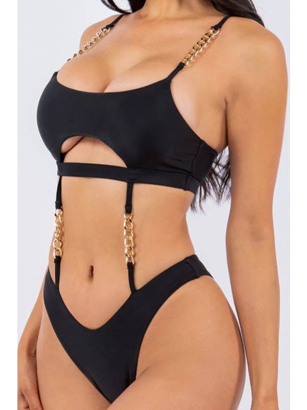 Yira - Wholesale One Piece Swimsuit - Women's - Golden Hour Cutout Bikini Set9