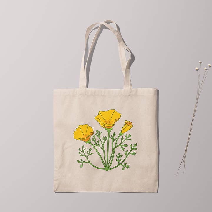 Sac en toile - California Poppy Print pour la vente par Wild Azure Design
