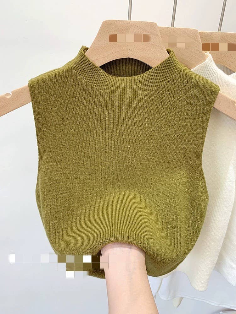 Hope & Sunshine - Wholesale Knit Top - Women's - Knit Vest Sleeveless Turtleneck Top7