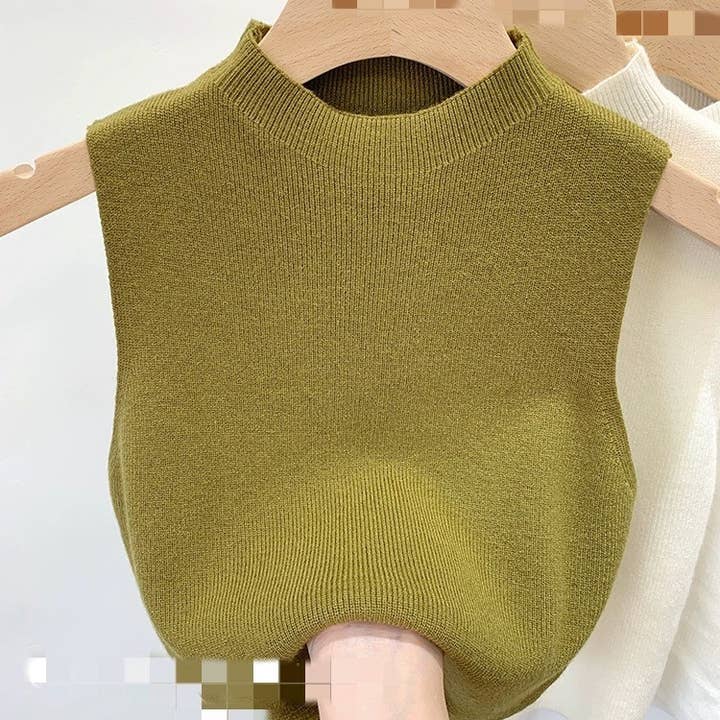 Hope & Sunshine - Wholesale Knit Top - Women's - Knit Vest Sleeveless Turtleneck Top7