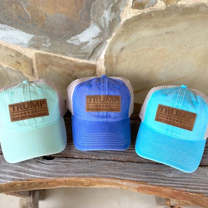Trump Keep America Great Leather Patch Hat for wholesale by The Hometown Company
