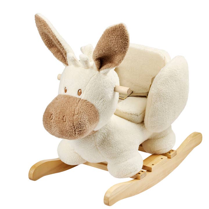 TEDDY Rocking Donkey – Rocking Animal in Teddy Fabric – Ecru voor wholesale door Nattou