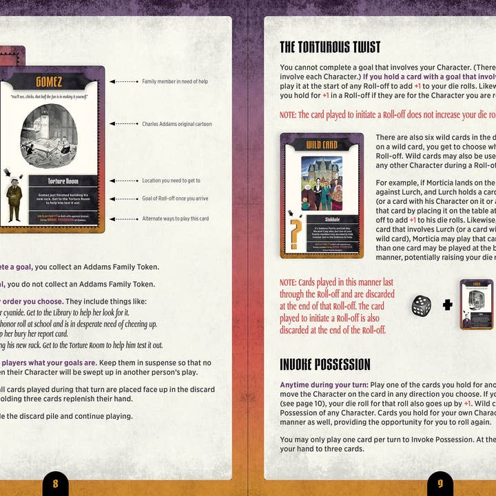 Pomegranate – wholesale Board game – The Addams Family: A Delightfully Frightful Creepy Board Game5