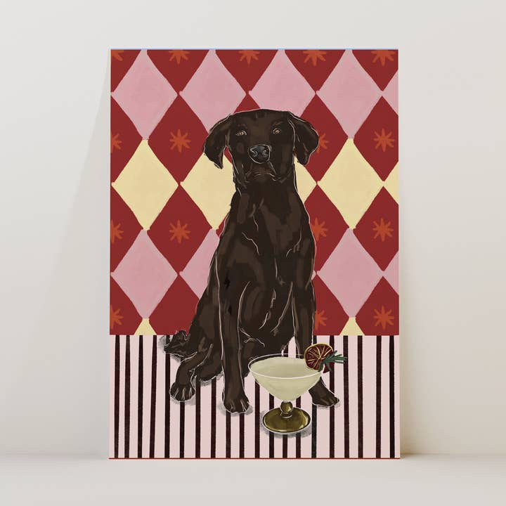 Impressão de Cão Labrador Preto por atacado de Illustrated by Weezy