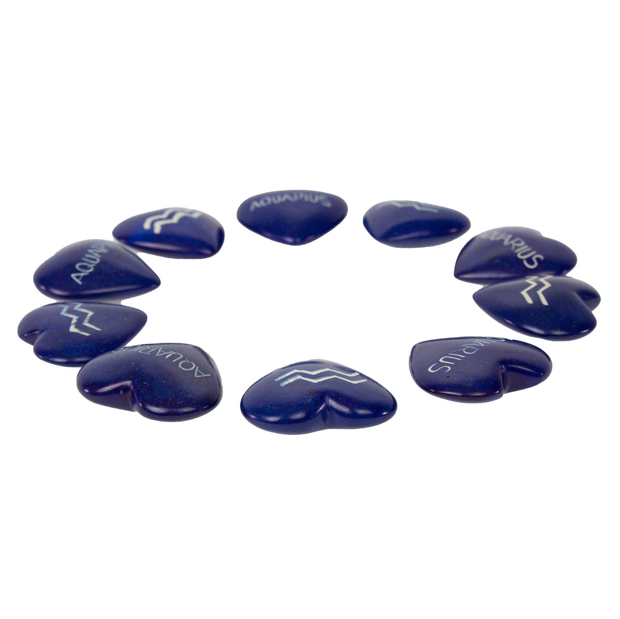 Global Crafts - Wholesale Decorative Tabletop Object - Zodiac Soapstone Hearts, Pack of 10: AQUARIUS5