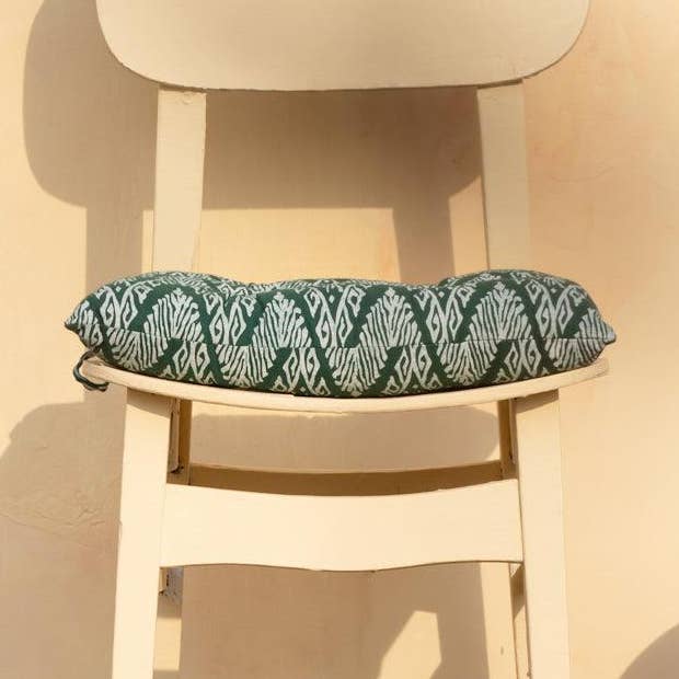 Coussins de siège à imprimé batik - Vert pour la vente par Tikauo