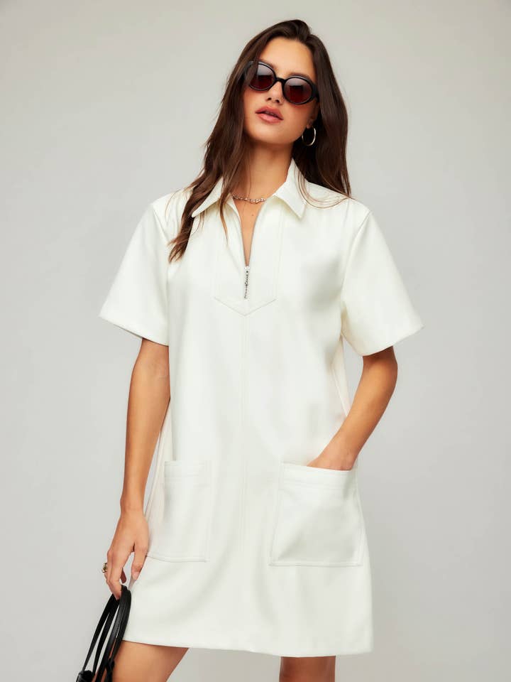 Sarah Faux Leather Dress for wholesale by Fifteen Twenty