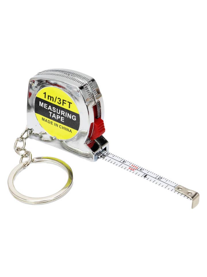 Mini Silver Self-locking Measuring Tape - 1m/3ft for wholesale by Cap Zone