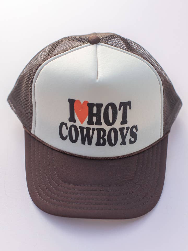 Western I Heart Cowboys Trucker Hat Cap for wholesale by Space 46 Wholesale