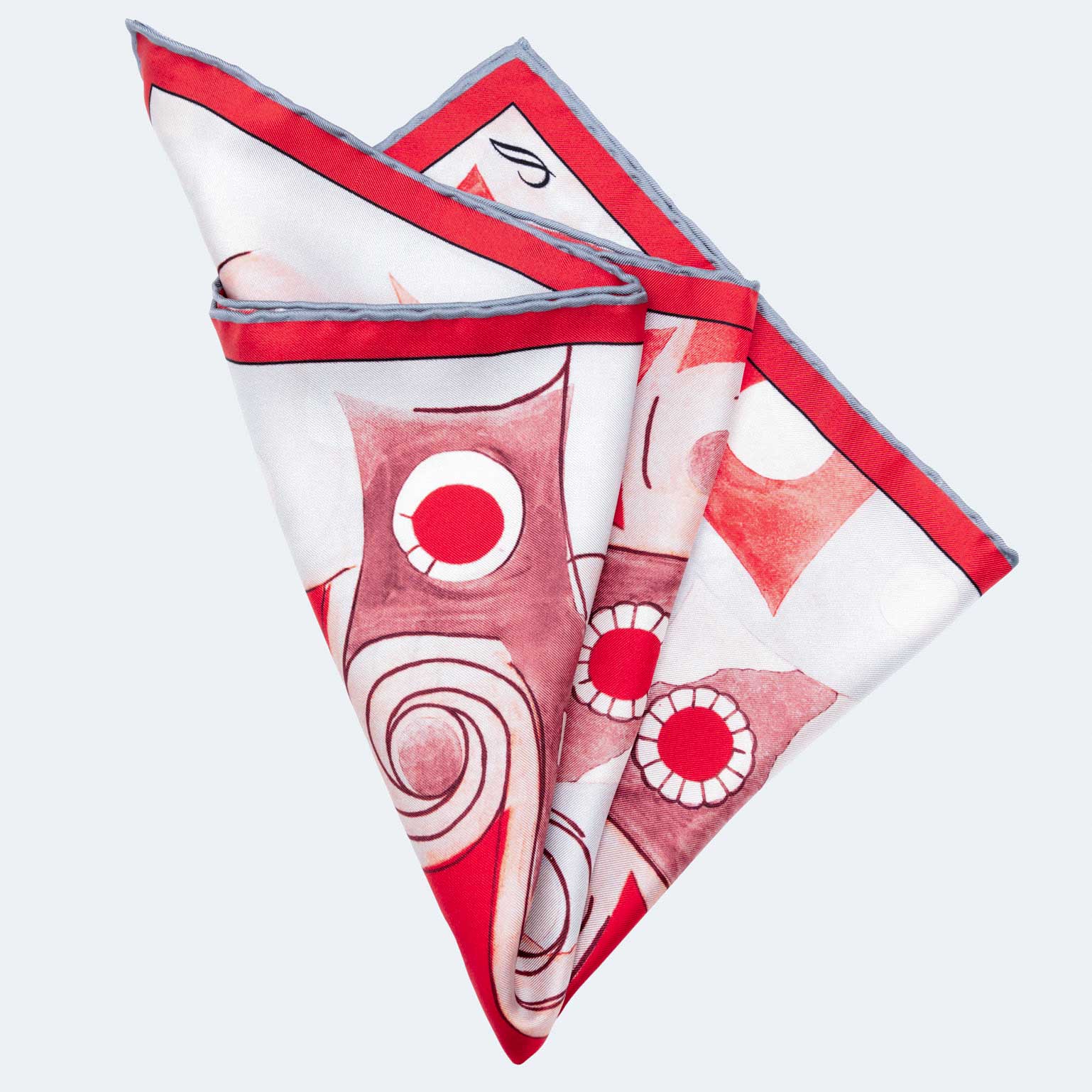 Elizabetta Made in Italy USA - Wholesale Pocket Square - Men's - Prato - Silk Pocket Square - Red2