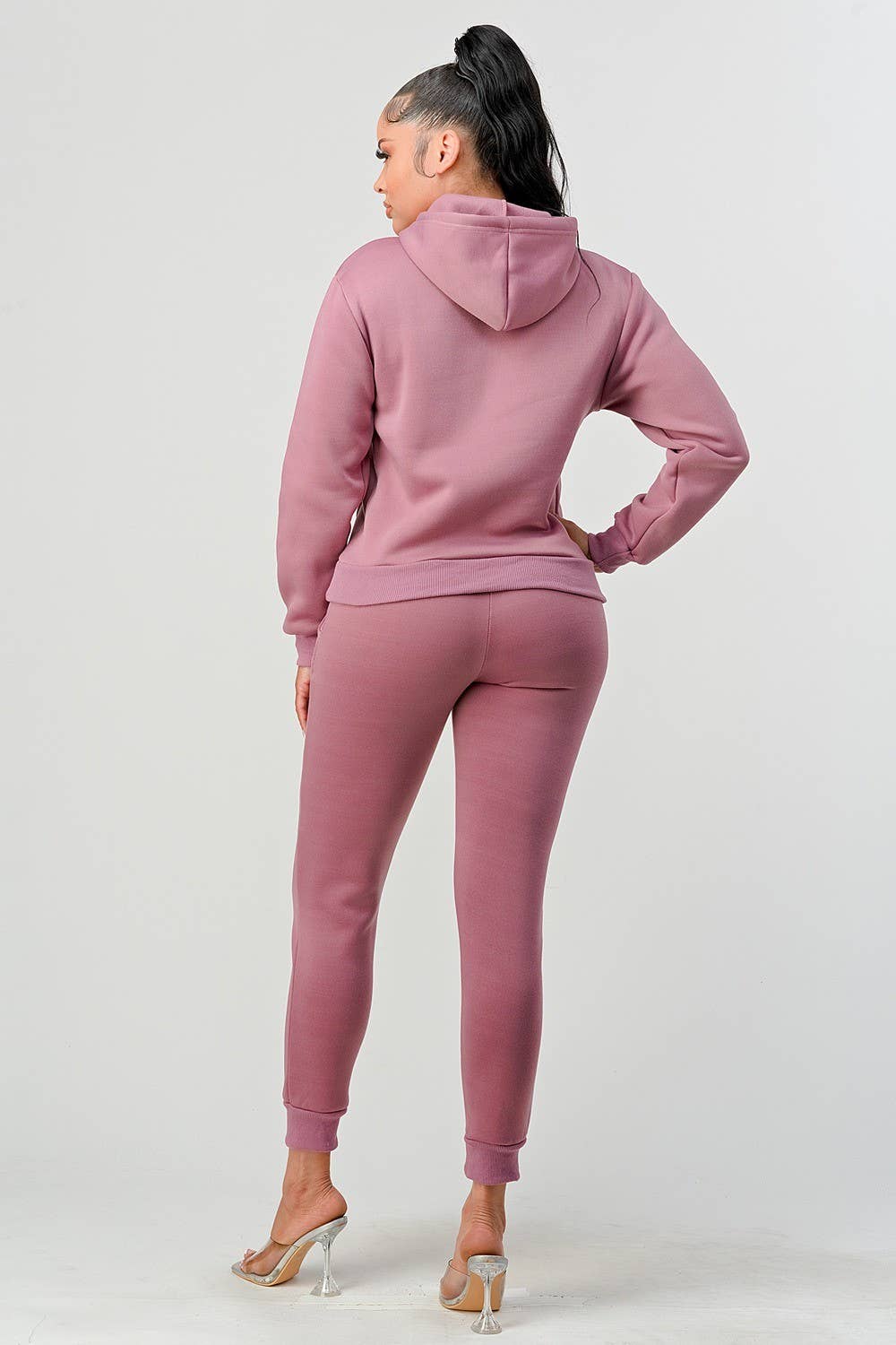 Boswell - Wholesale Lounge Set - Women's - Solid Hoodie Jogger Set With Front Pocket7