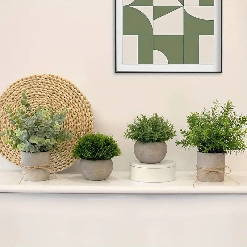 Huis Van Merken - Wholesale Artificial Plant - Artificial Plant Set - Small Faux Eucalyptus Rosemary Decor1