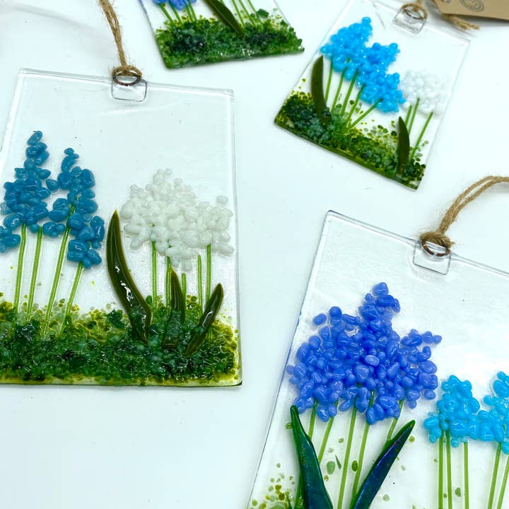 Glass Source Studios - Vendita all'ingrosso Acchiappasole - Mini Suncatcher da giardino Magick in vetro fuso (mix azzurro)