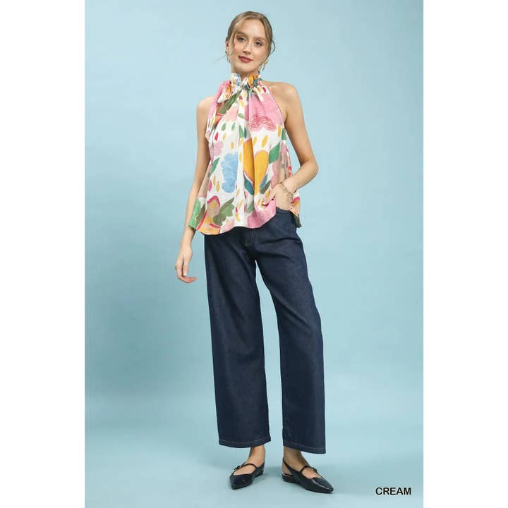 STYLE USA - Wholesale Tunic - Women's - NEW Multi-Color Floral Halter Neck Boho Top3