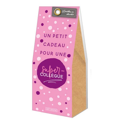 Linser au chocolat 80g „Un petit cadeau“ for engroshandel hos Art Grafik