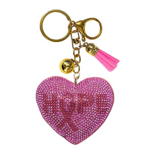 Queens Designs - Wholesale Keychain - Women's - Heart Crystal Bling Keychains25