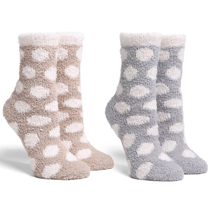 Wona Trading, Inc. - Wholesale Socks - Women's - 6Pairs - Polka Dot Patterned Luxury Soft Socks