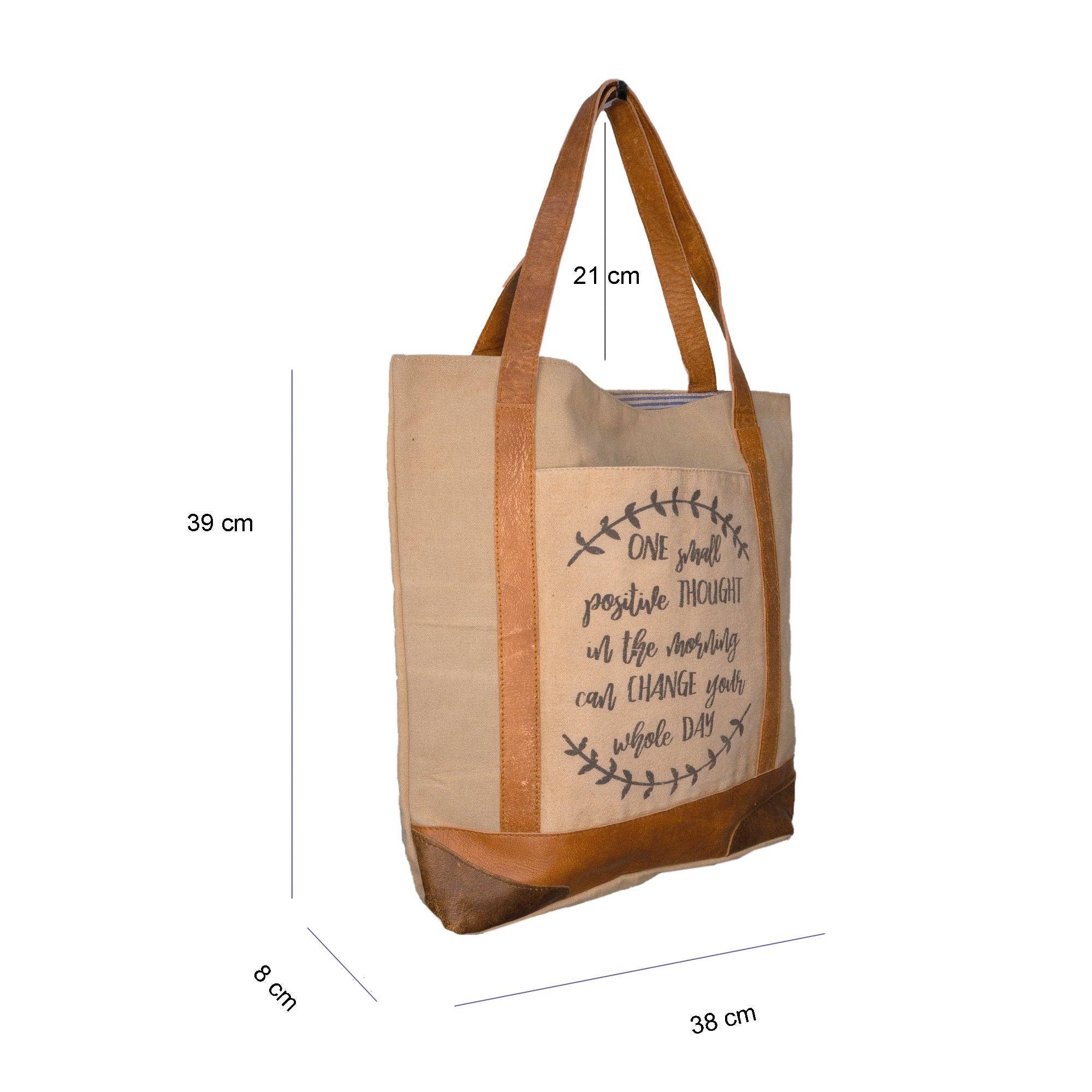 Dorset Bay – wholesale Tote bag – Women's – 'One Positive Thought' Upcycled Canvas Tote (008)2
