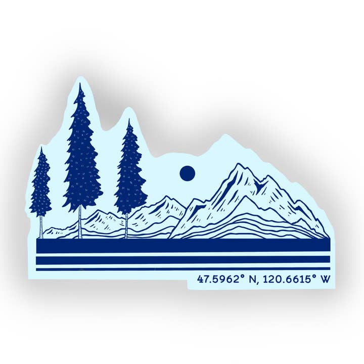 Autocollant personnalisé Mountain Stripes pour la vente par Heirloom Design Co.