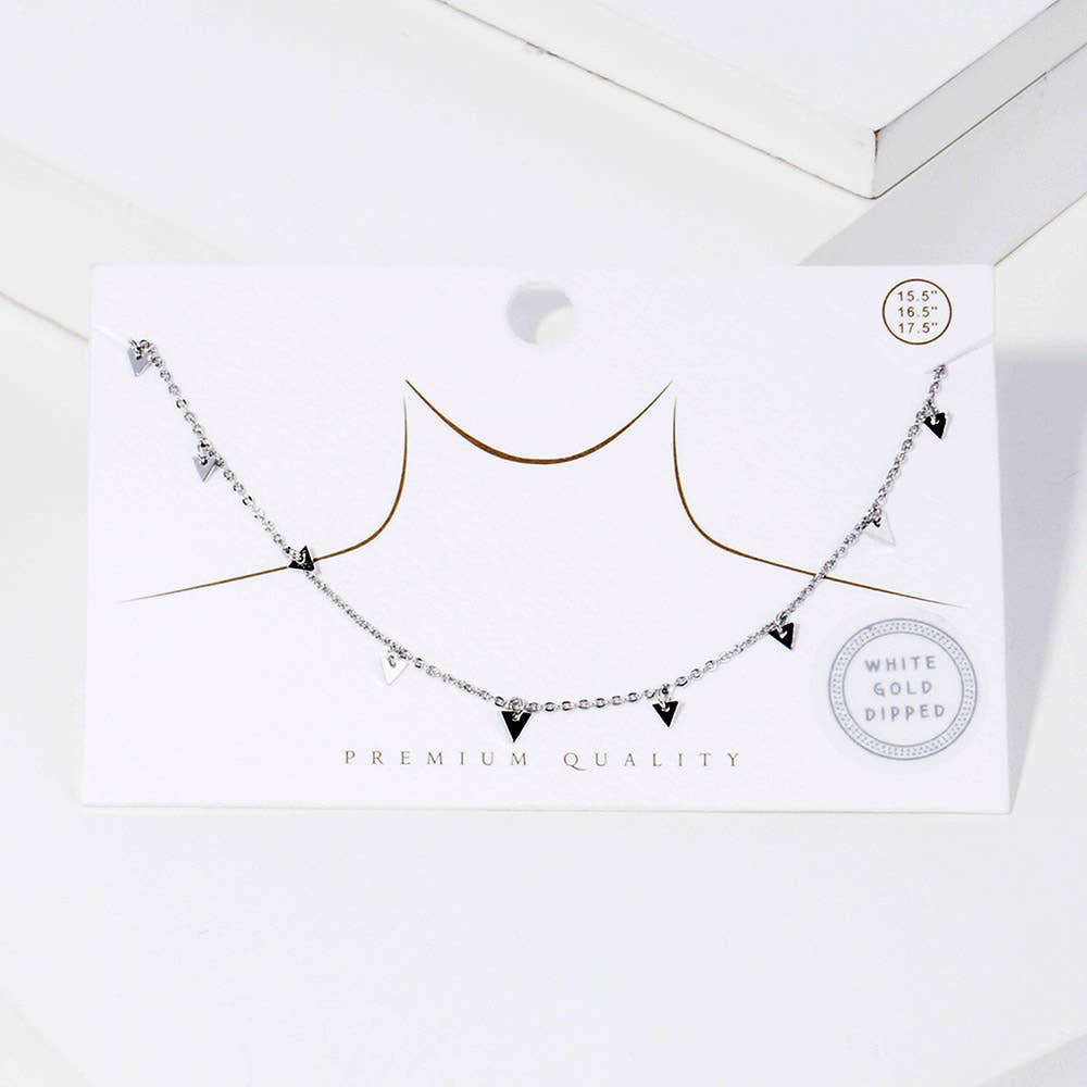 Sensibling Corp. - Wholesale Link & Chain Necklace -  Gold Dipped Metal Triangle Station Necklace4
