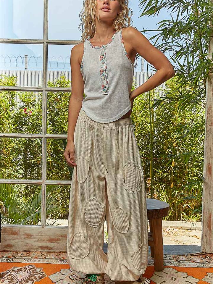 Solid lace waist loop corduroy woven jogger pants for wholesale by Pol Clothing