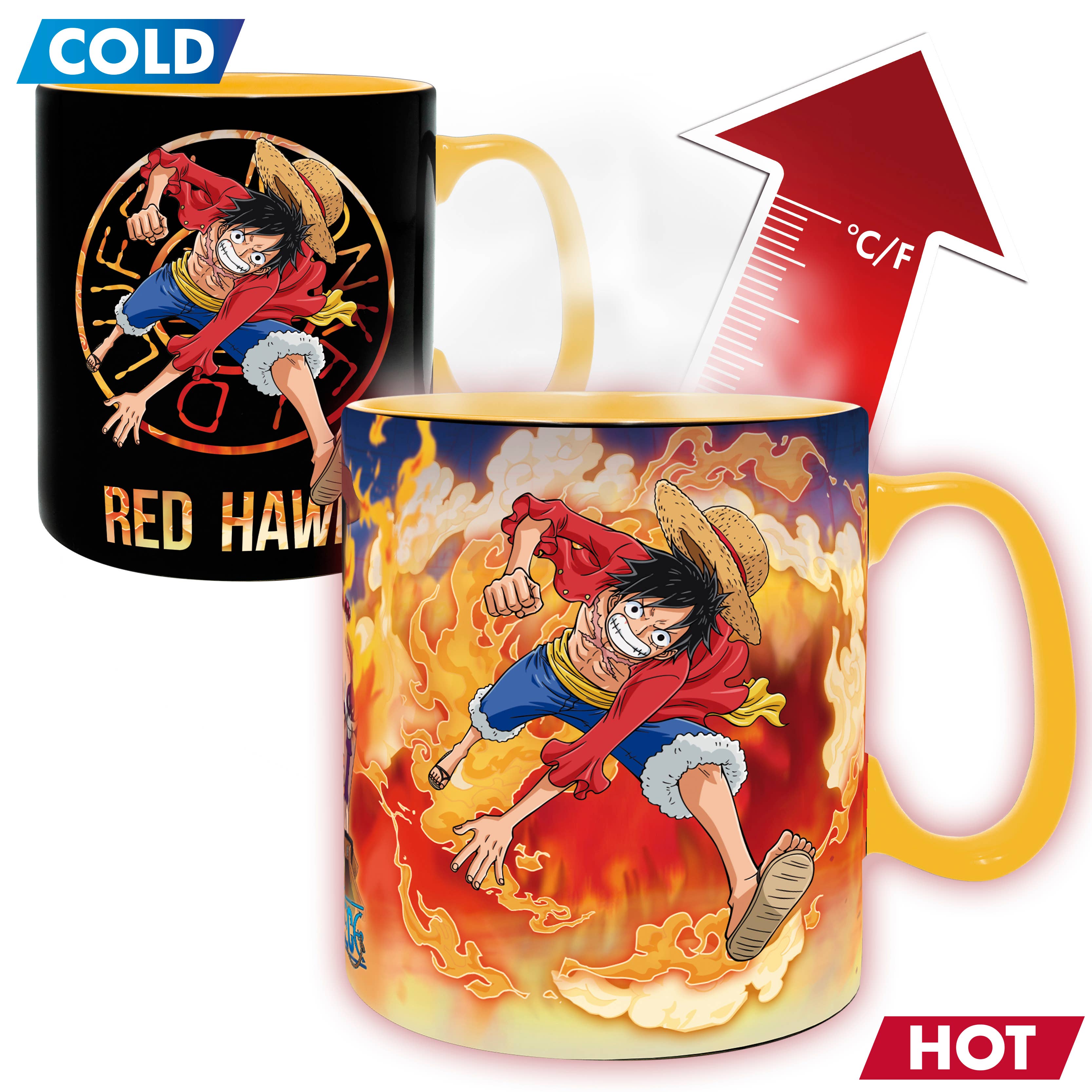 ABYstyle - Vente Tasse à café - One Piece – Mug Thermoréactif “Luffy & Sabo” (450 ml)0