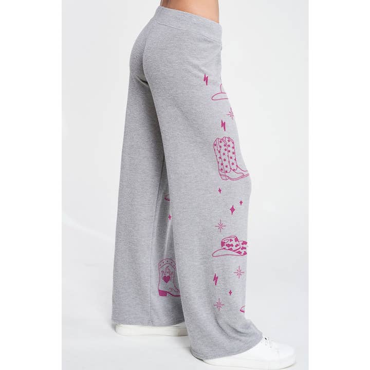 Phil Love - Wholesale Top & Pant Set (NOT Loungewear) - Women's - Cowgirl boots print soft loungewear set p7