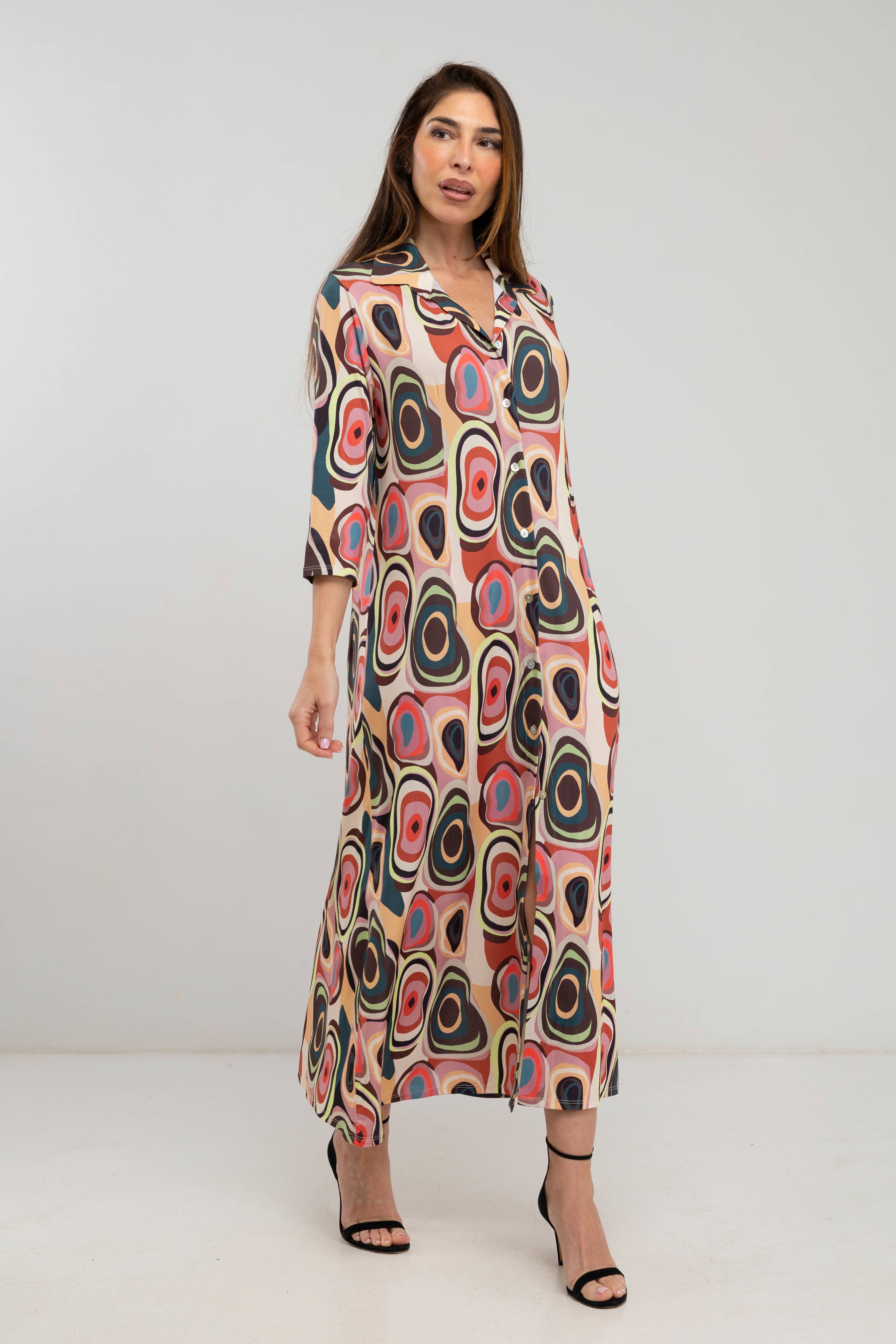 Julie d orleac - Wholesale Dress - Women's - Long printed shirt dress2