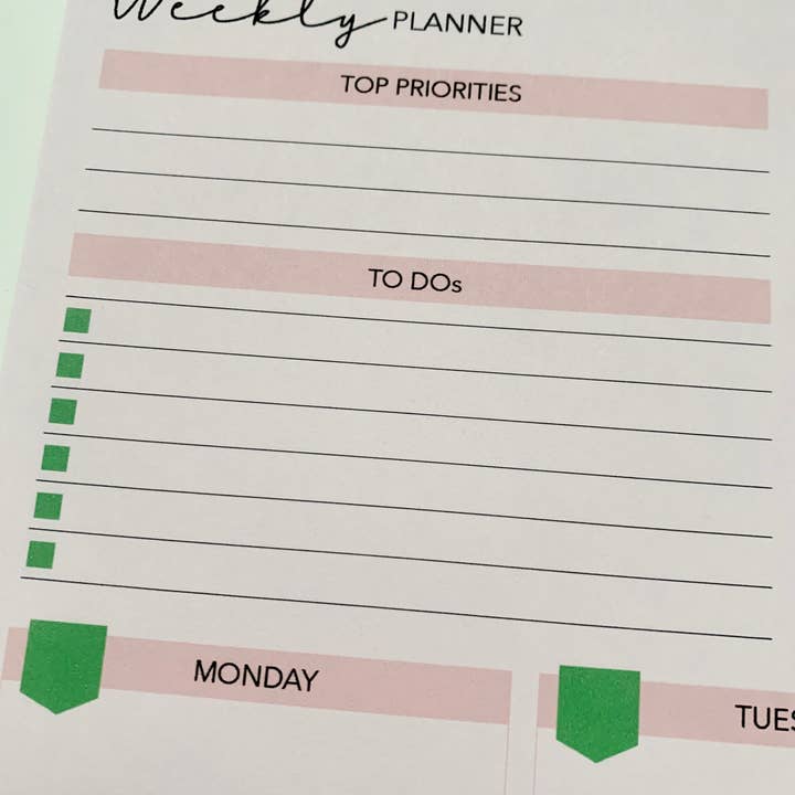 AMW the studio - Wholesale Planner - Monstera Weekly Planner 8.5"x11" Notepad2