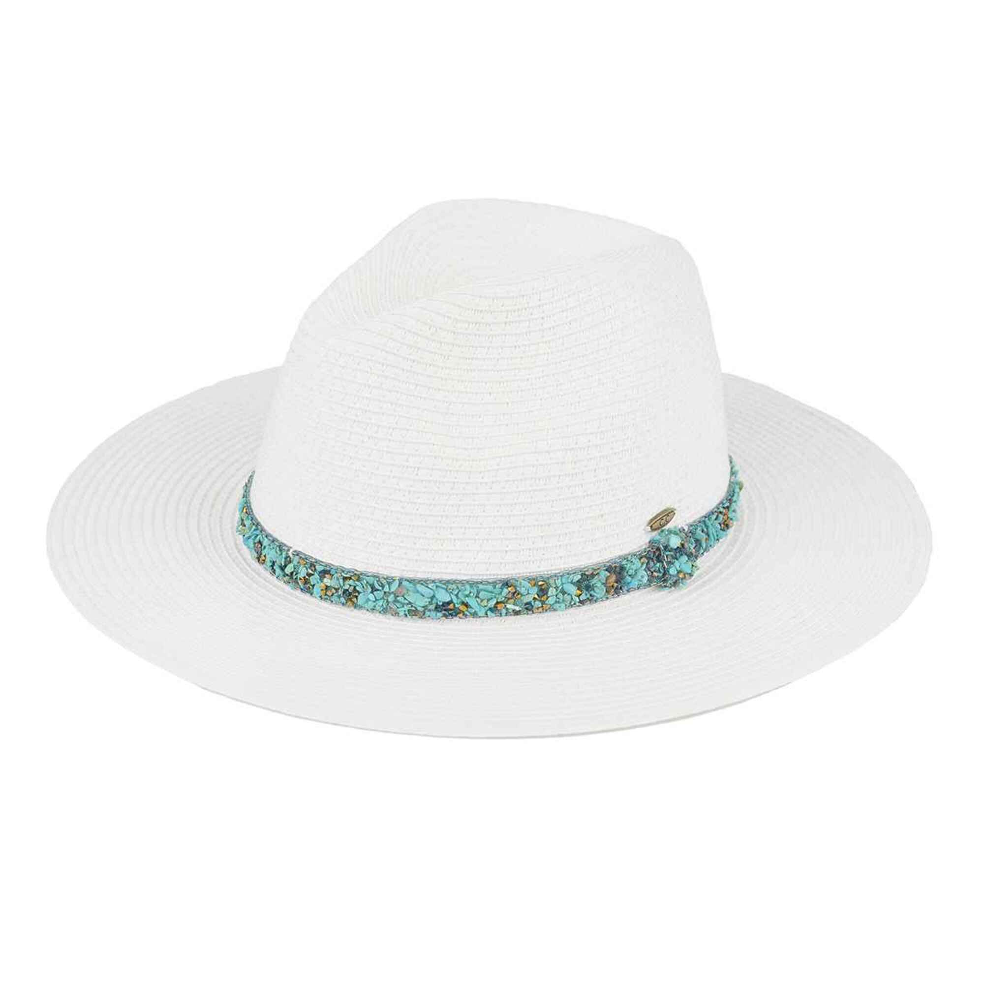 MiMi Wholesale - Wholesale Straw Hat - Women's - STI02 Gem Cluster Band Straw Panama Hat6