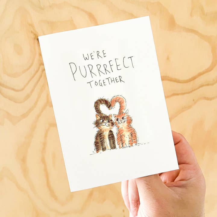 Well Drawn - Wholesale Love Card - We're Purrrfect Together3