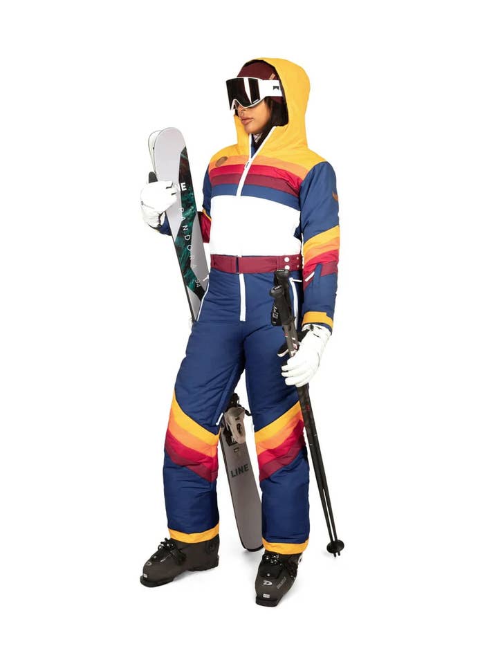 Tipsy Elves - Wholesale Ski Suit - Women's - Vintage Freestyle Snow Suit - Women's Striped Ski Suit2