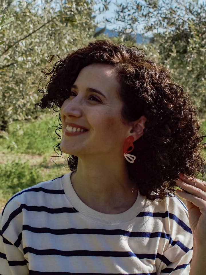 Red Butterfly Flutter Earrings for wholesale by Seron