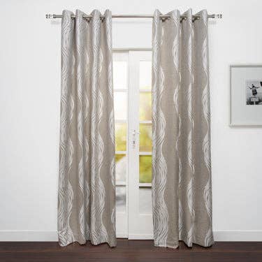 Volte Jacquard Wave Design Curtain 54"x 95" for wholesale by Casa Mia