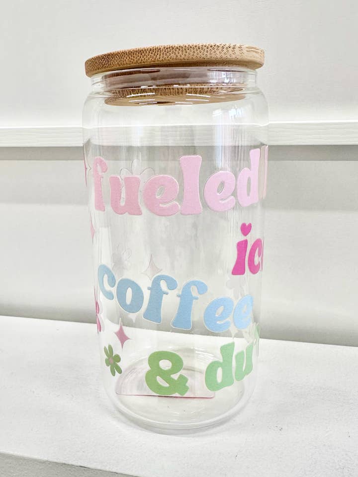 Fueled by Coffee & Duas coffee glass for wholesale by Nour Emporium