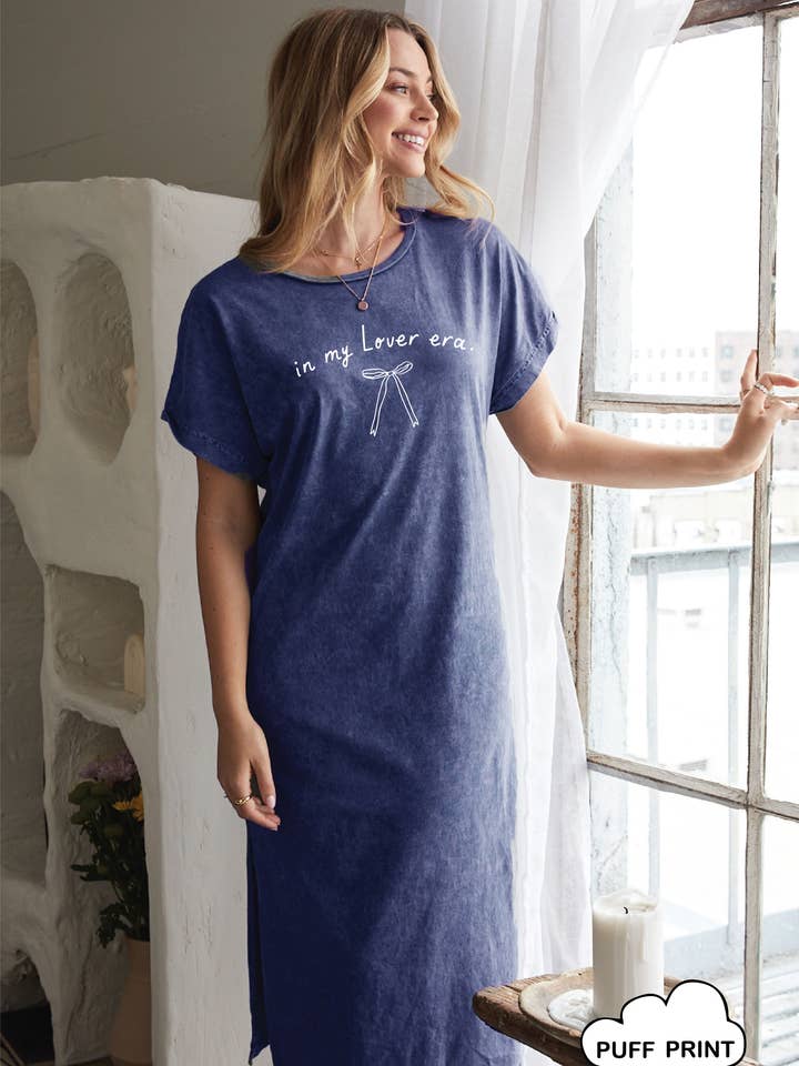 IN MY LOVER ERA. PUFF Mineral Graphic Dress for wholesale by OAT COLLECTIVE