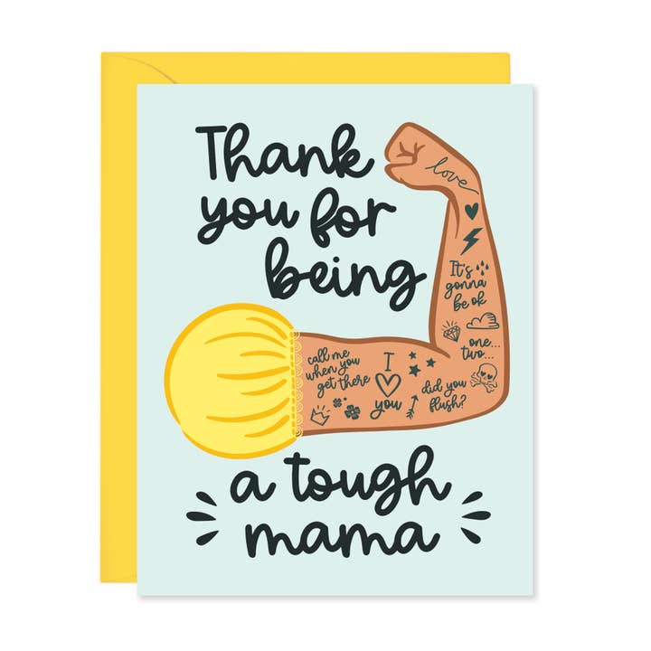Lucy Loves Paper - Wholesale Mother's Day Card - Tough Mama | Funny Tattoo Mother's Day Card