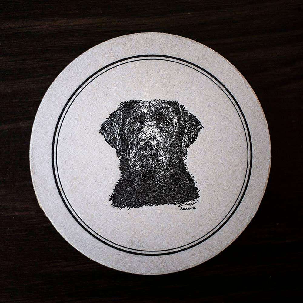 Ancesserie Letterpress - Wholesale Coasters - Black Lab Coasters0