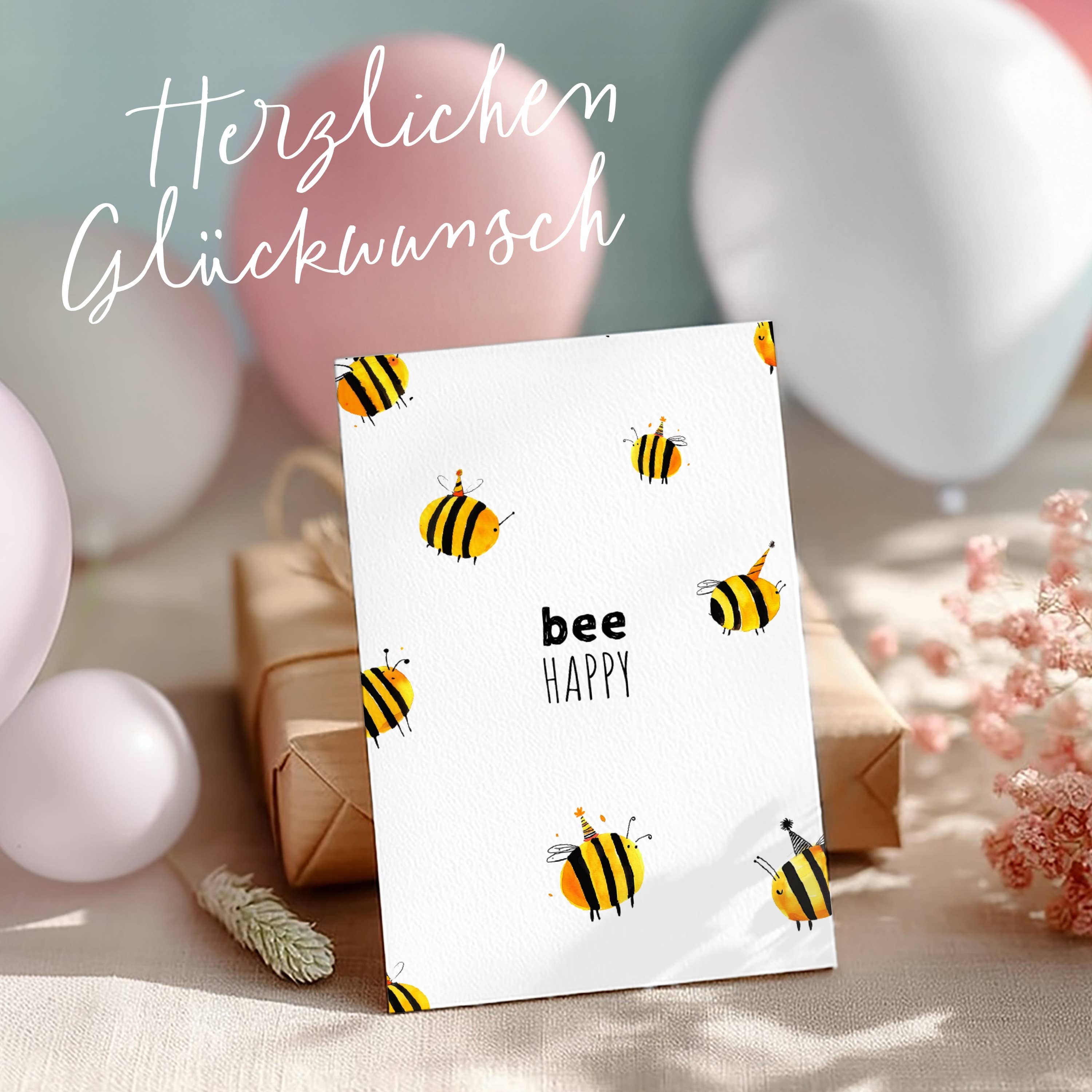 LOViLEE - Wholesale Postcard - Bee Happy | Greeting Card Postcard | No. GP-P-101